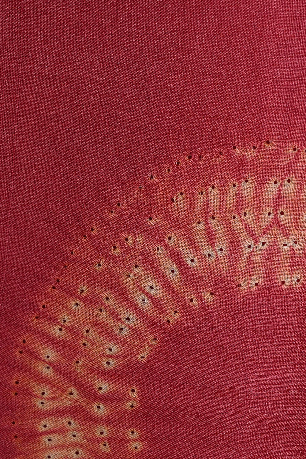 Image of Printed Tussar Reddish Pink Saree